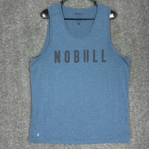 NOBULL Tank Top Mens L Blue Graphic Muscle Sleeveless Training Gym